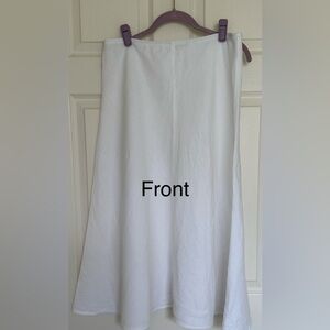 Eileen Fisher Classic White A-Line 100% Linen Skirt